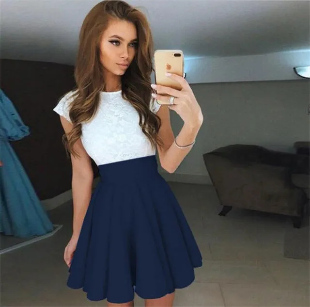 Spring Summer Short Skirts Womens Swing Tutu Skirt Bottoms Pleated Skirts Ladies Basic Solid Color Casual Mini Skater Skirt S-XL