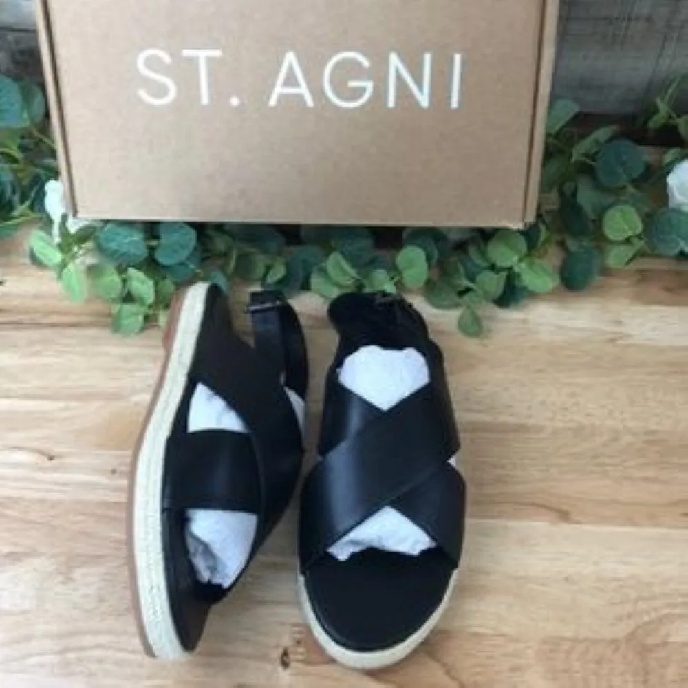 St. Agni Basque Espadrille Sandals Black 38