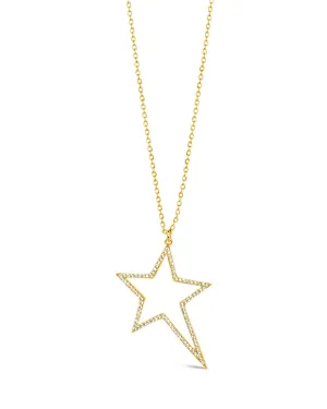 Statement CZ Star Outline Necklace
