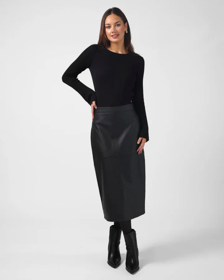 Stella   Gemma Josie Skirt - Black Croc