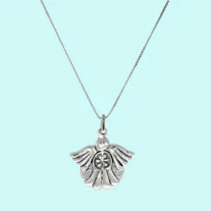 Sterling Silver Necklace with and Angel Pendant. Necklace for woman.