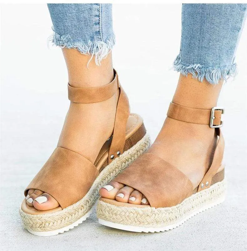 Strap Flatform Espadrille Sandals