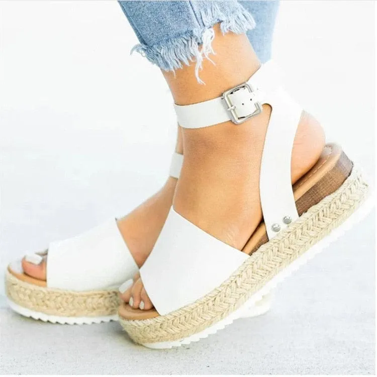 Strap Flatform Espadrille Sandals