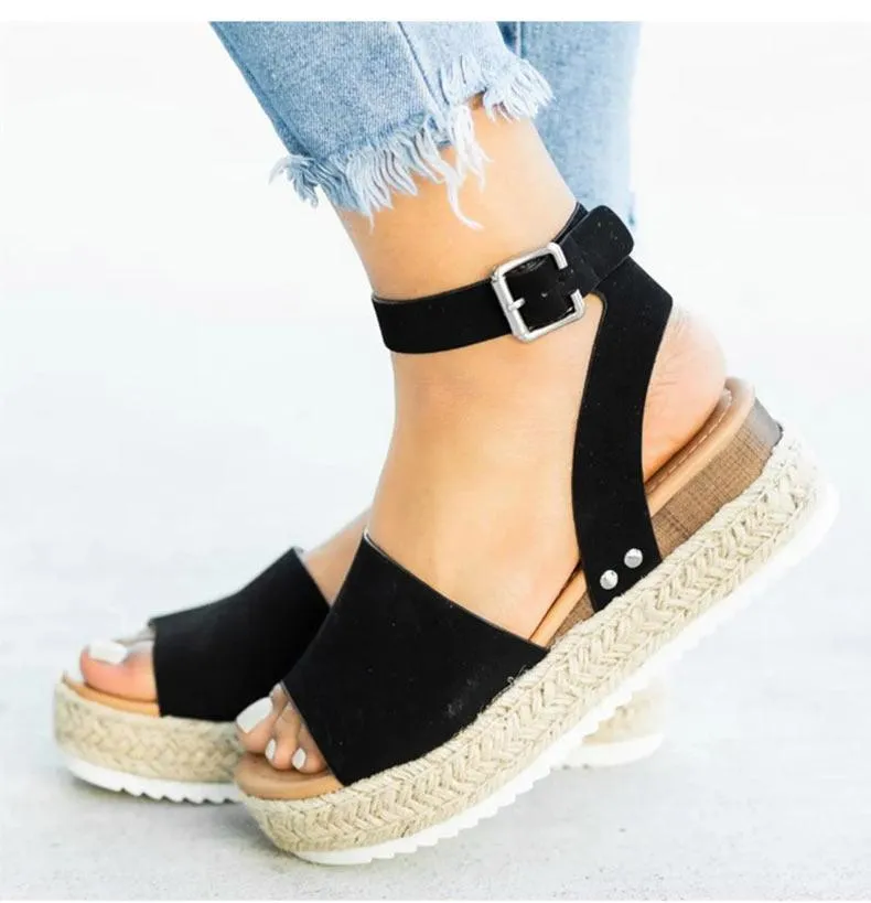 Strap Flatform Espadrille Sandals