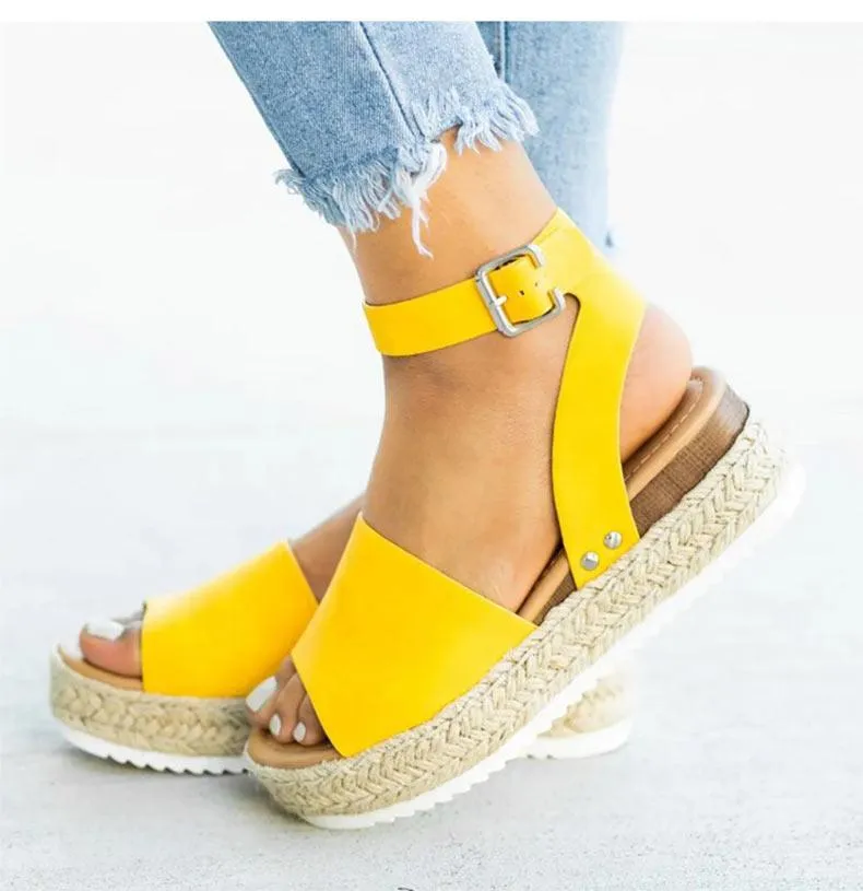 Strap Flatform Espadrille Sandals