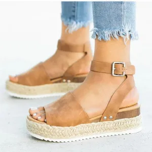 Strap Flatform Espadrille Sandals