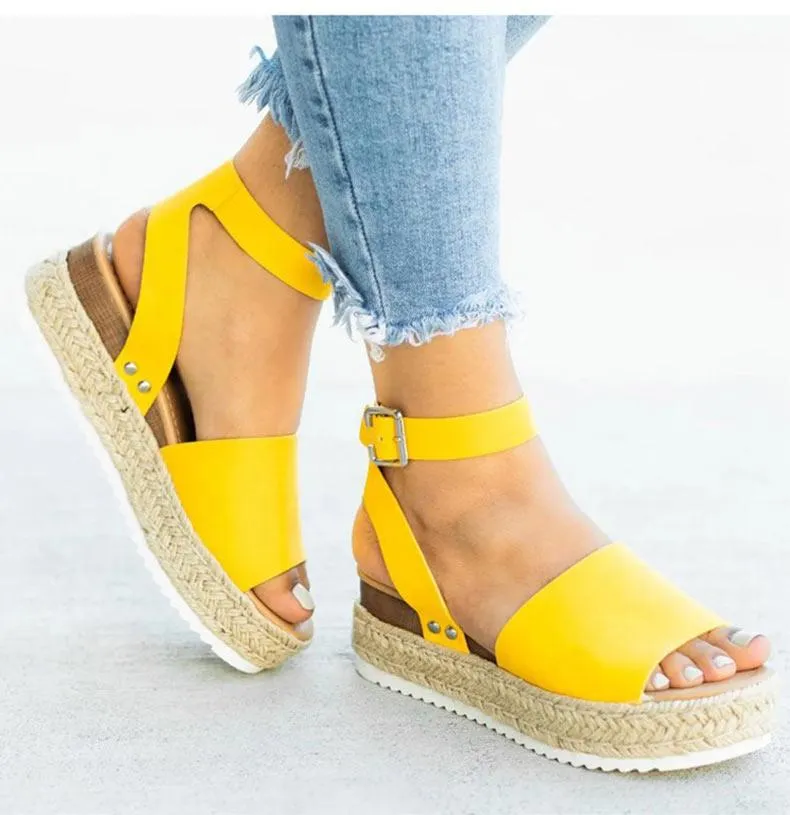 Strap Flatform Espadrille Sandals