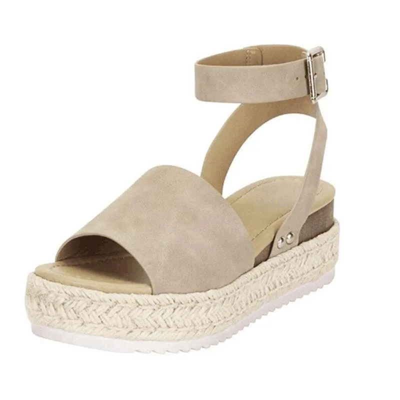 Strap Flatform Espadrille Sandals