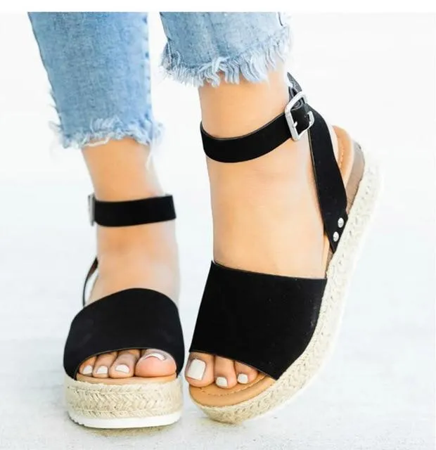 Strap Flatform Espadrille Sandals