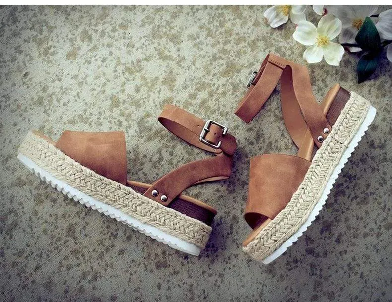 Strap Flatform Espadrille Sandals