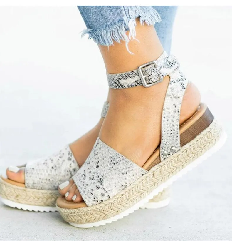 Strap Flatform Espadrille Sandals