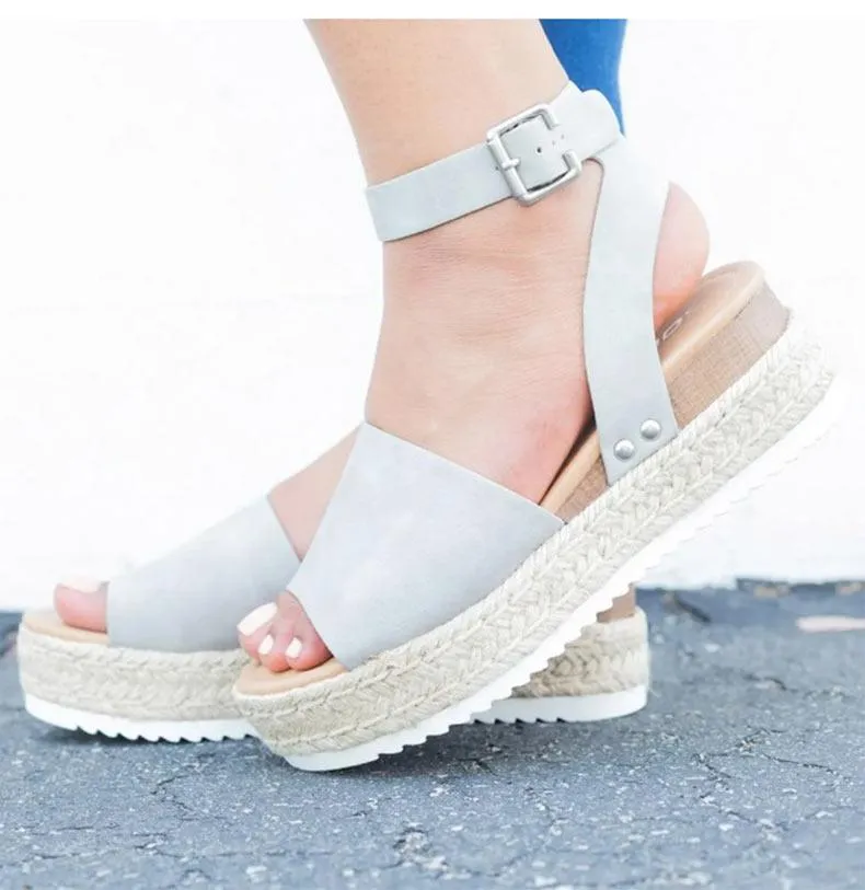 Strap Flatform Espadrille Sandals