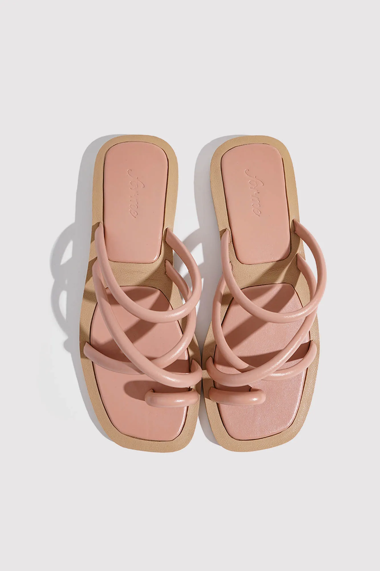 Strappy Square Toe Padded Sandals