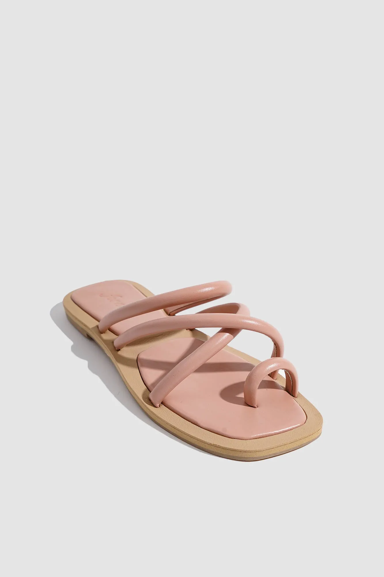 Strappy Square Toe Padded Sandals