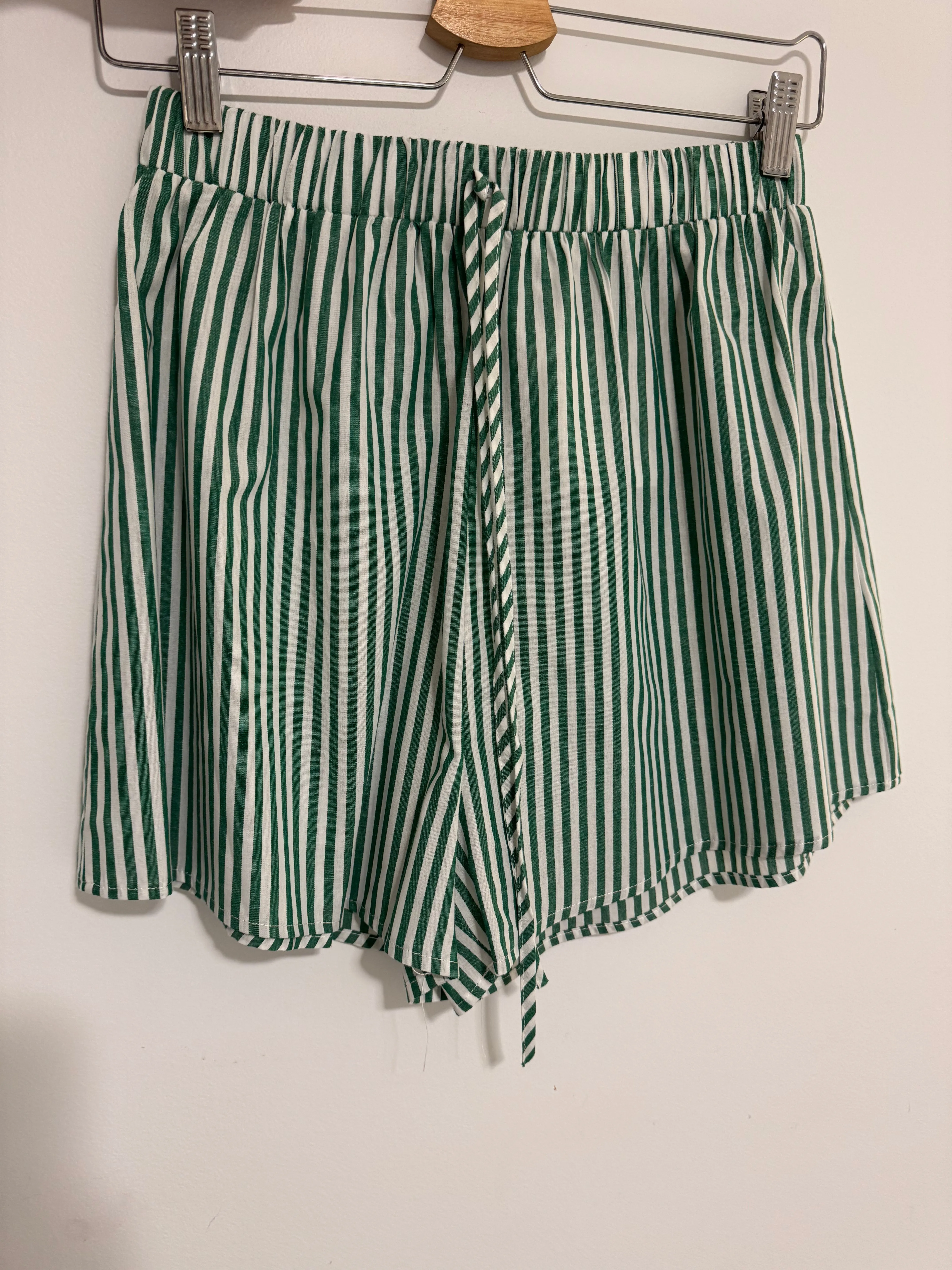 Striped Cotton Shorts Orange/White