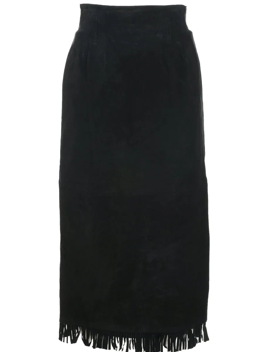 Suede Pencil Shape Maxi Skirt - S