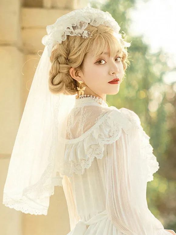 Tea Party Style Lolita JSK Dress Neverland Floral Print Pattern Ruffles Bows White Sweet Lolita Jumper Skirts