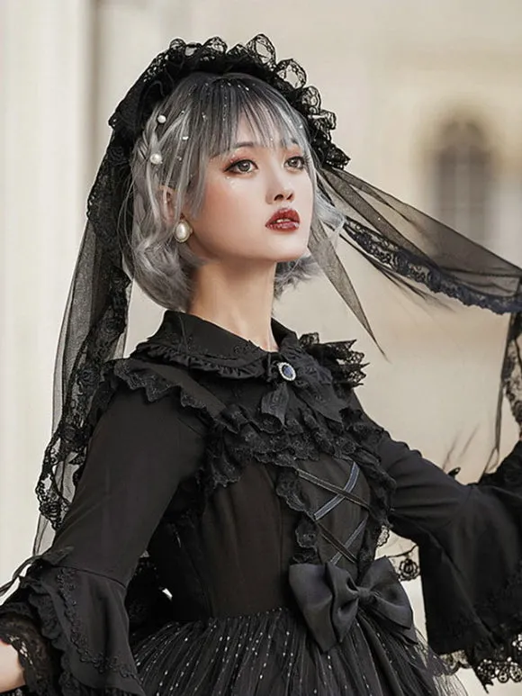 Tea Party Style Lolita JSK Dress Neverland Floral Print Pattern Ruffles Bows White Sweet Lolita Jumper Skirts