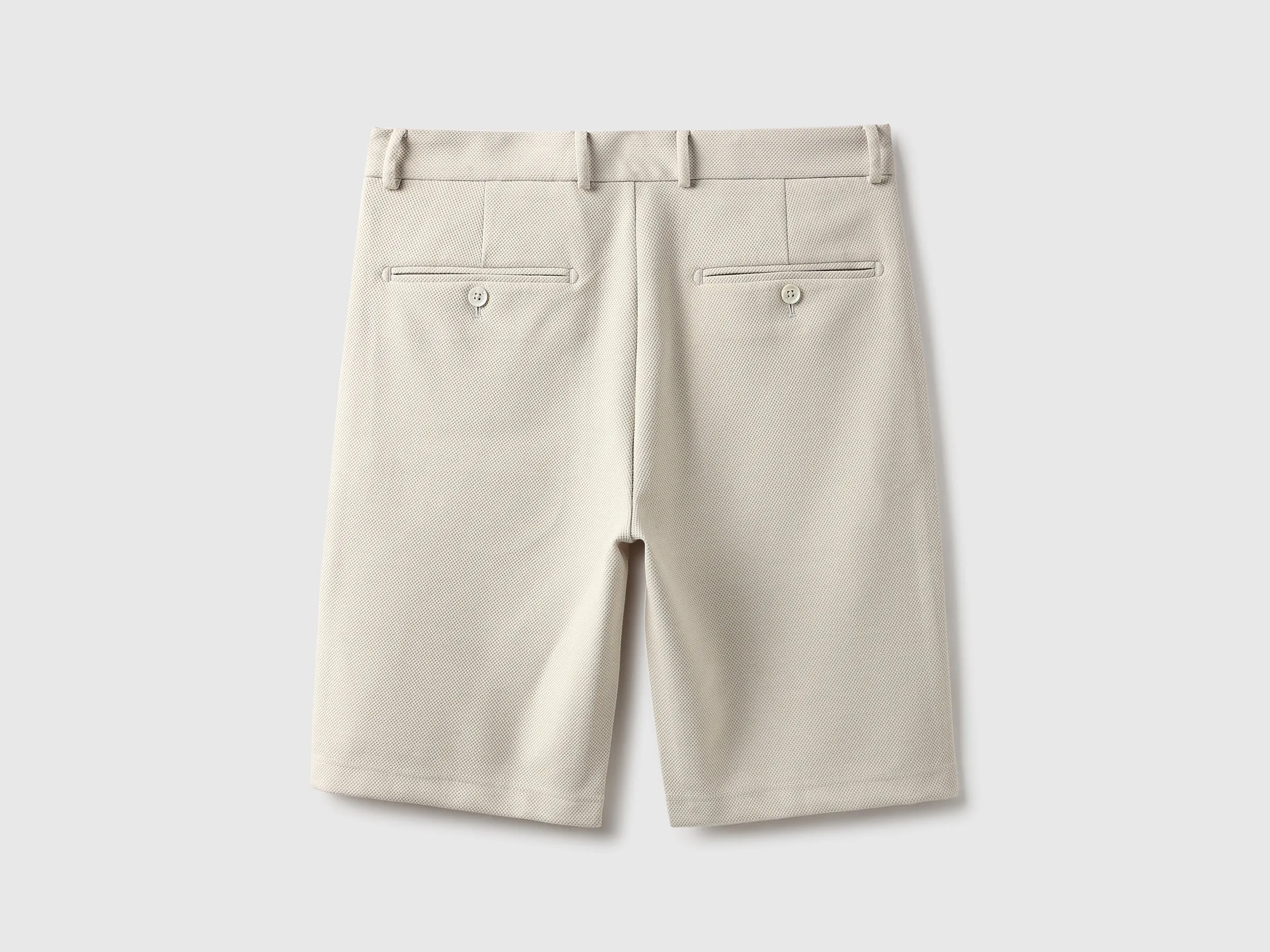 Textured Slim Fit Chino Shorts