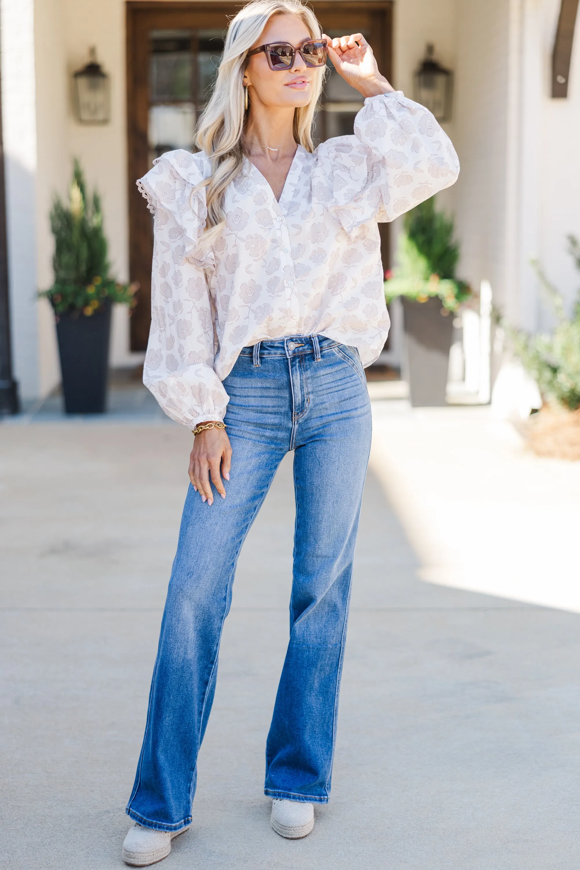 The Rendezvous Cream Floral Blouse