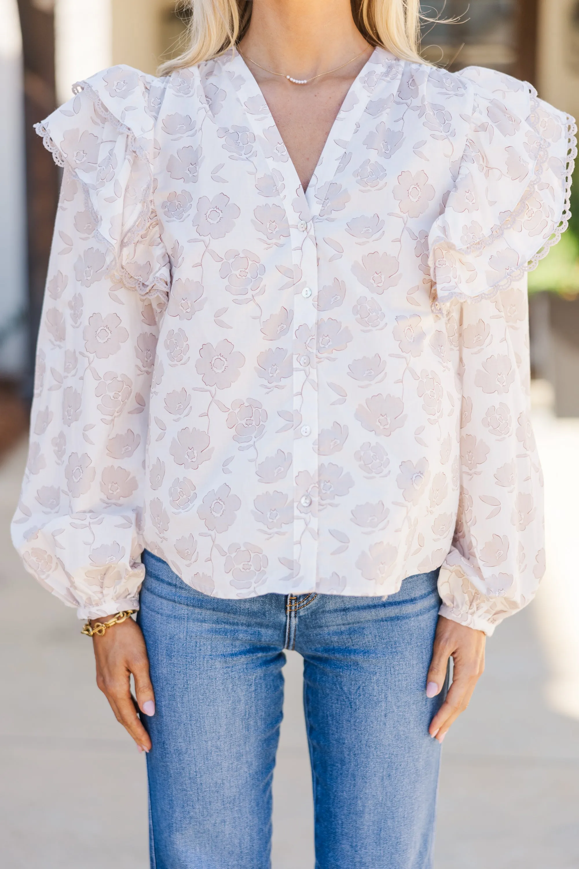 The Rendezvous Cream Floral Blouse