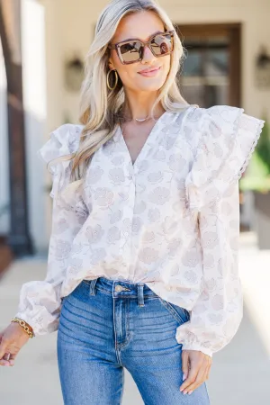 The Rendezvous Cream Floral Blouse