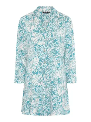 TIGI 18/20 Sea Green Tropical Palm Print Tunic - T25-43B
