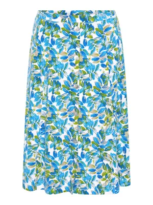 TIGI 18/20 Short Blue/Green Floral Button Skirt - T25-34DS