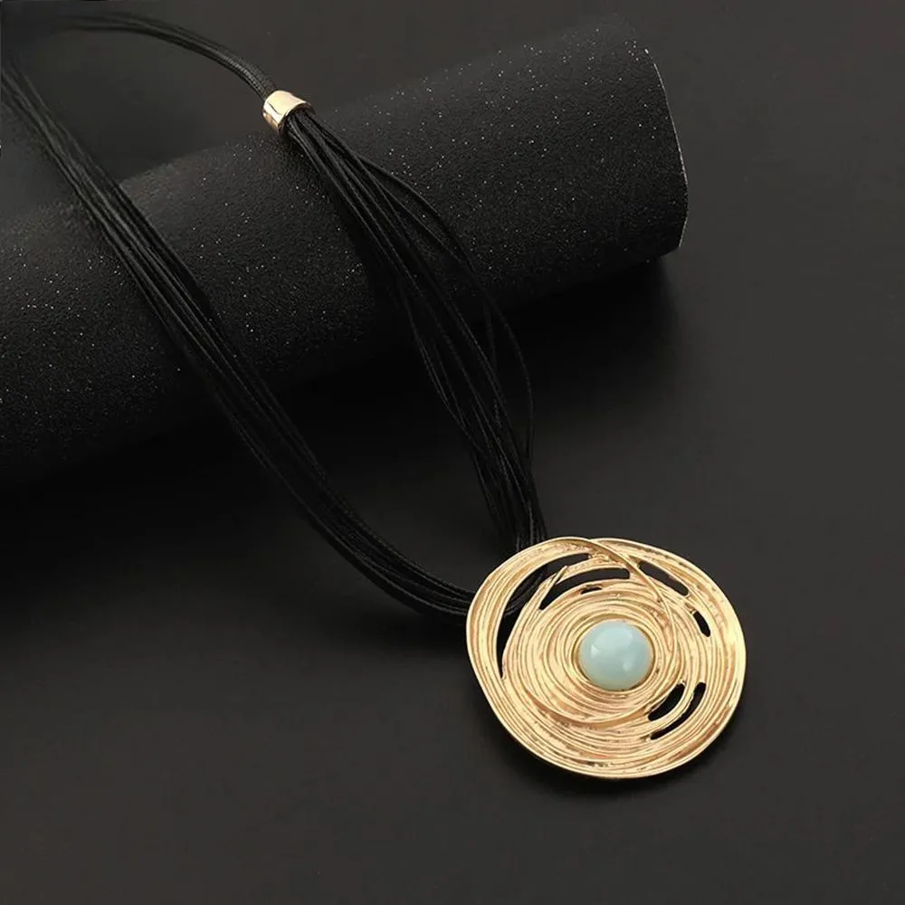 Trending Products Gold Color Statement Round Necklace for Women