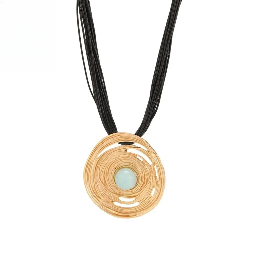 Trending Products Gold Color Statement Round Necklace for Women