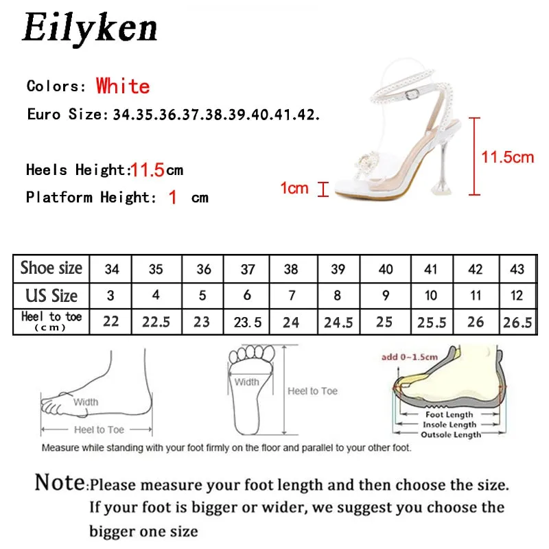 Trendy White Beaded High Heeled Sandals