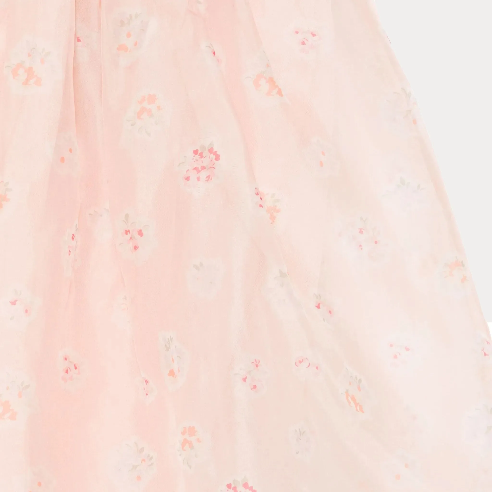 Tulle with floral motifs pois skirt