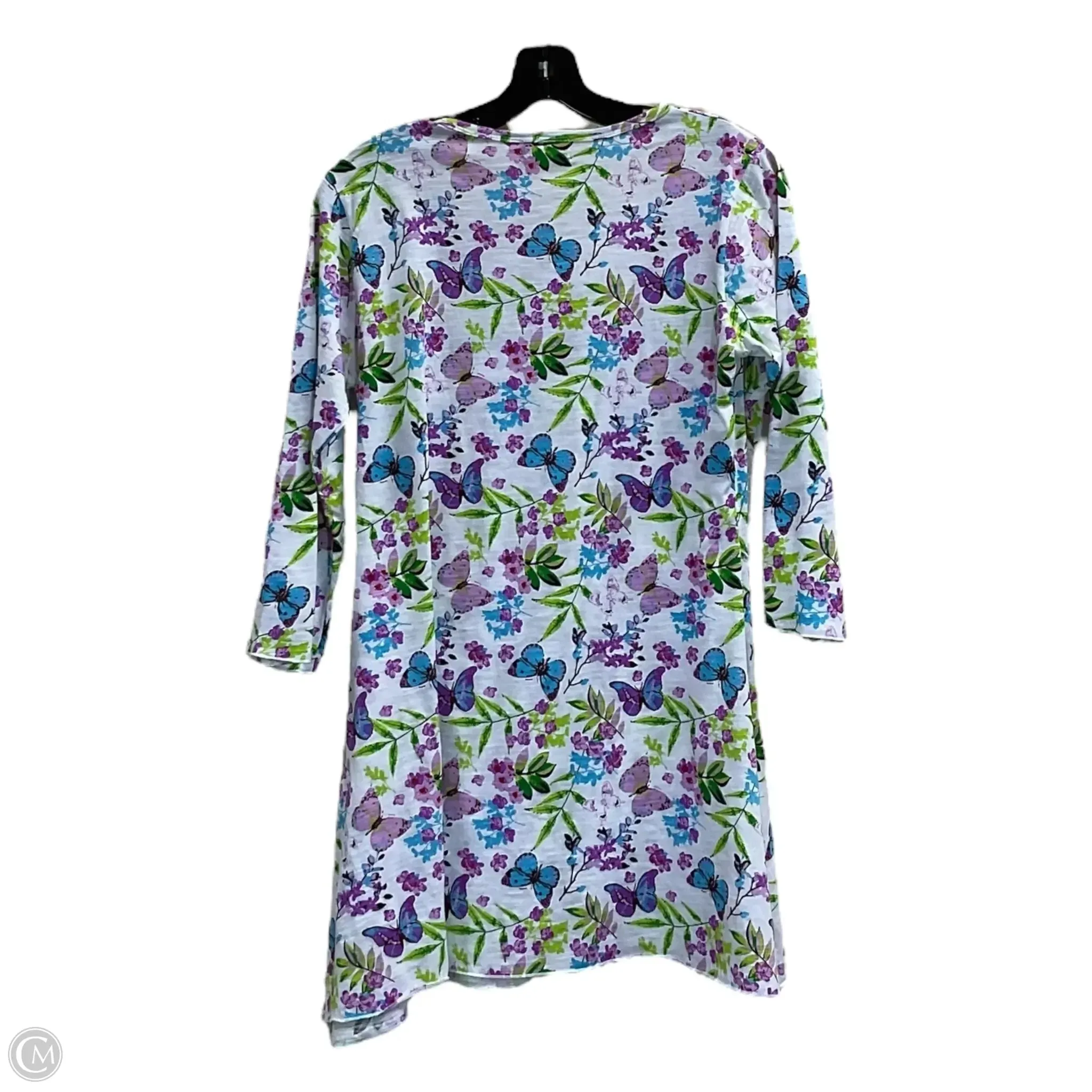 Tunic 3/4 Sleeve By Clothes Mentor In White, Size: S