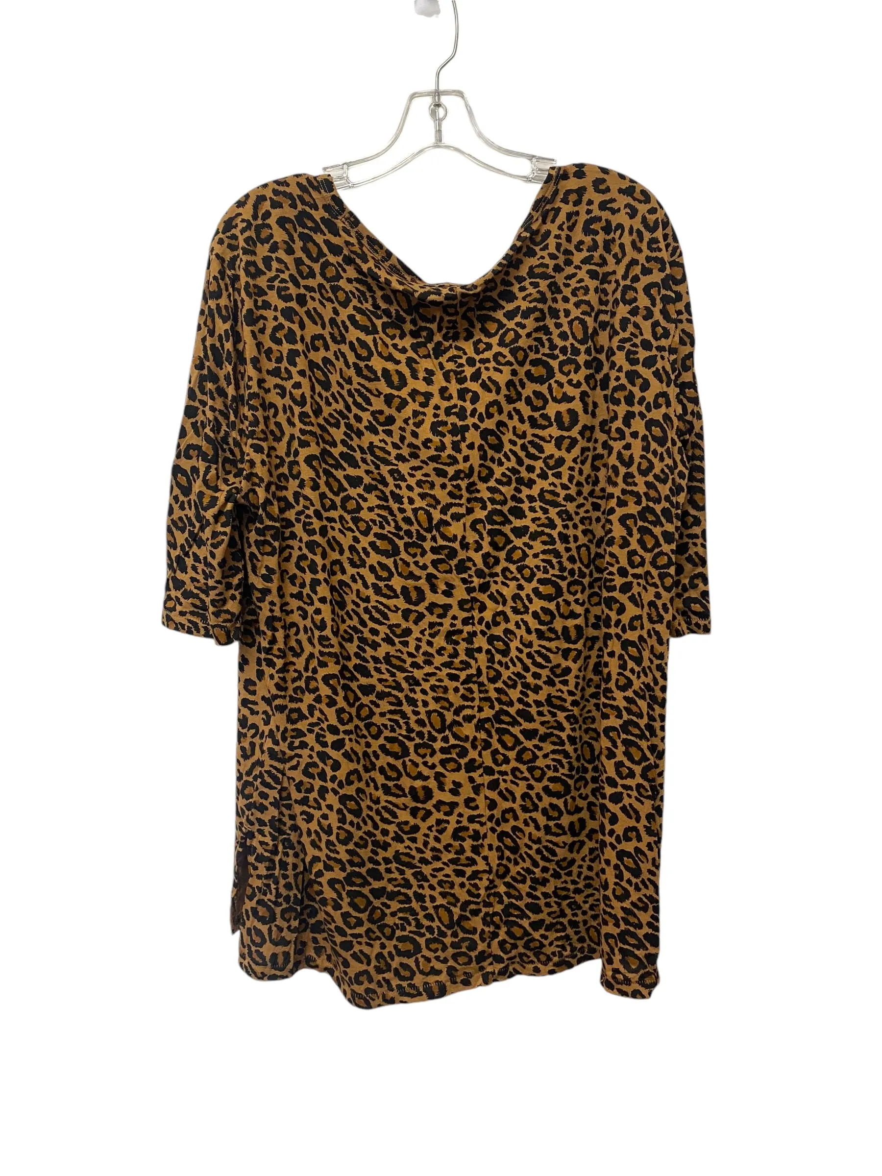 Tunic 3/4 Sleeve By Terra & Sky In Animal Print, Size: 1x