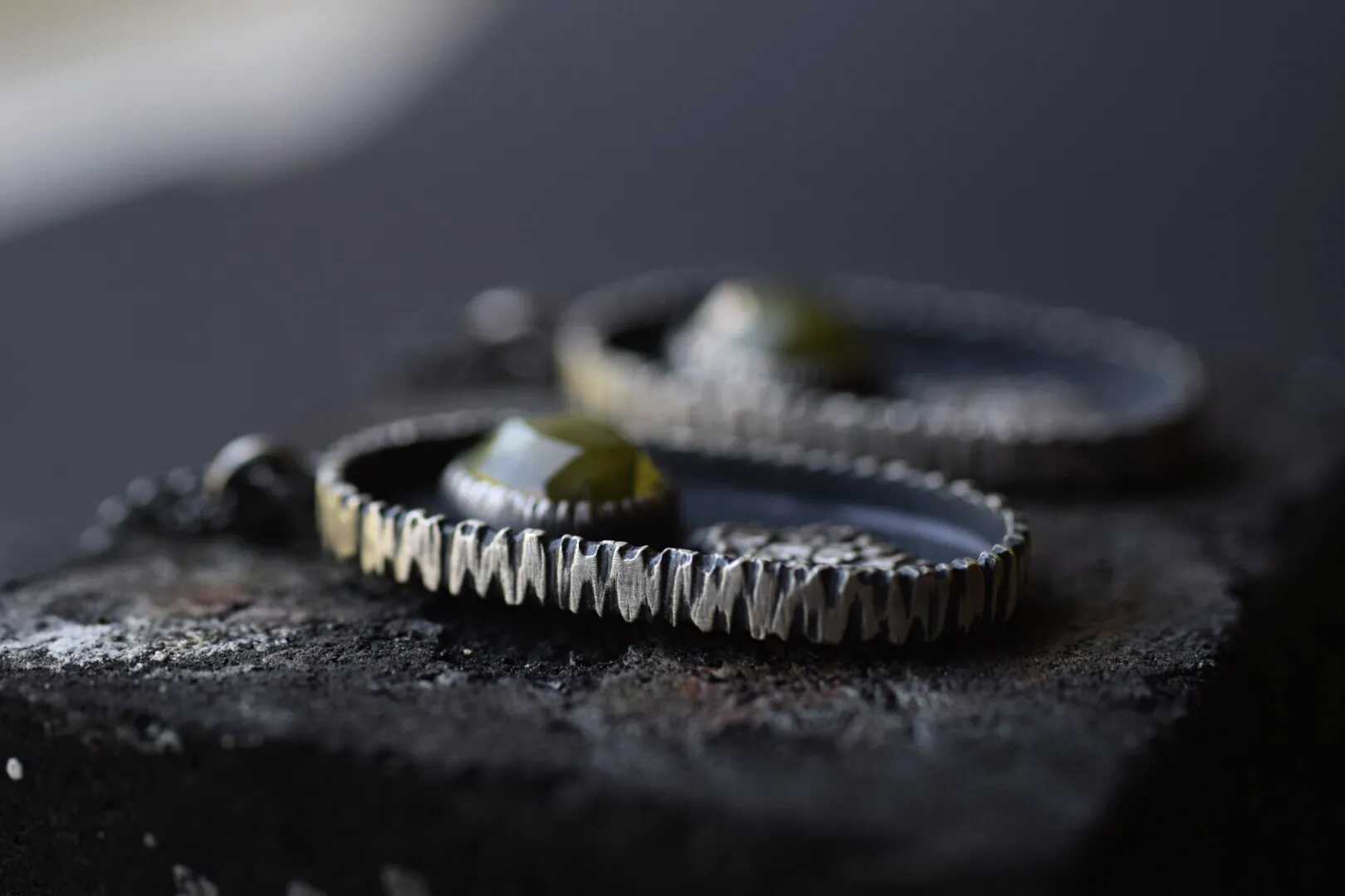Vesuvianite & Fern Shadowbox Necklaces