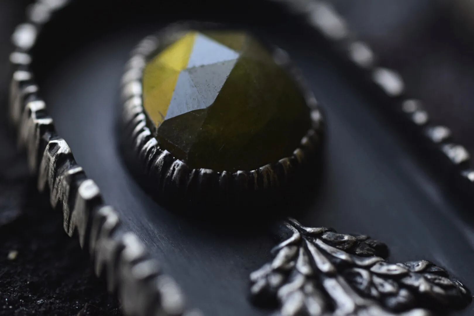 Vesuvianite & Fern Shadowbox Necklaces