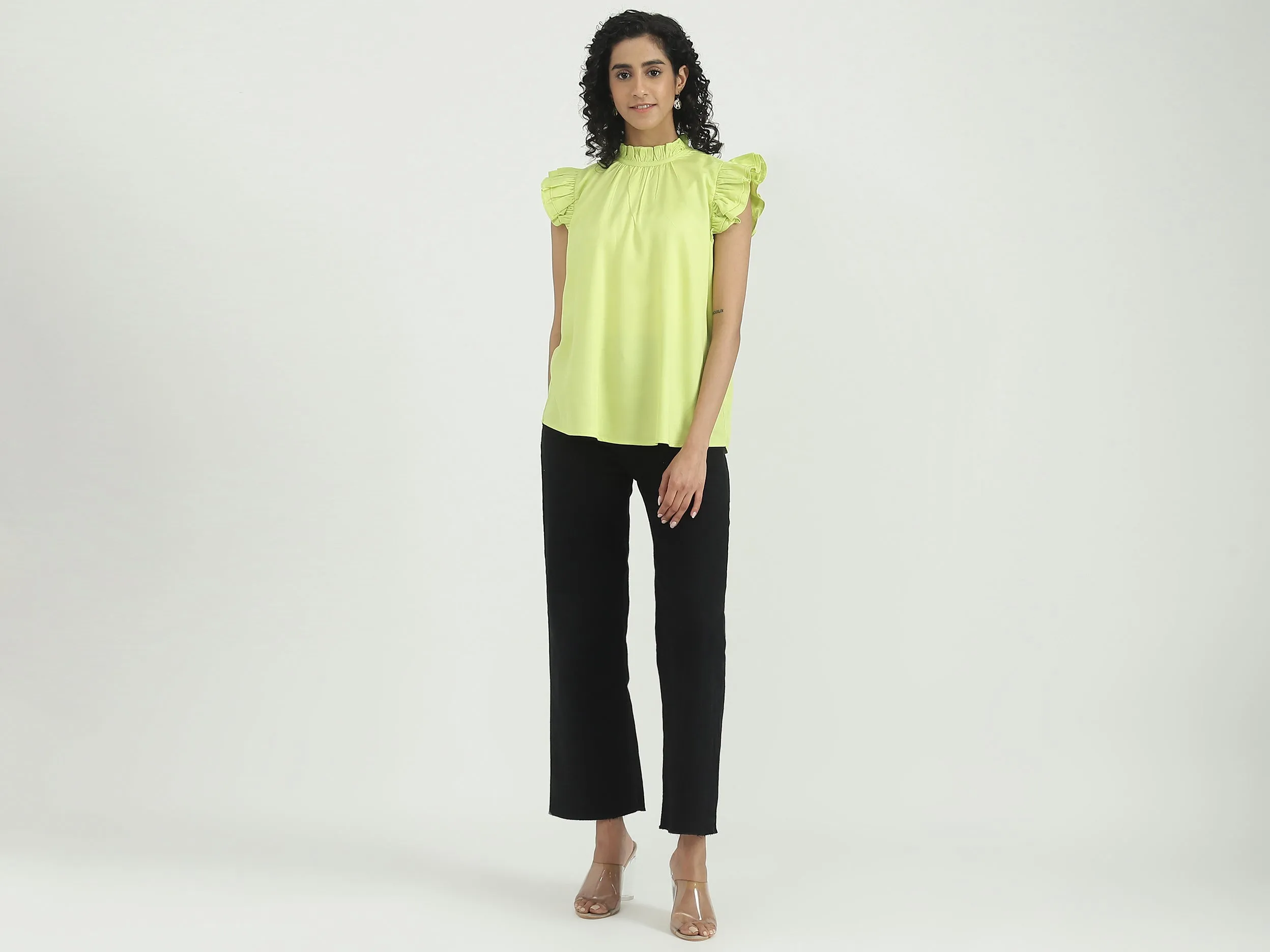 Viscose Solid Round Neck Women Tops