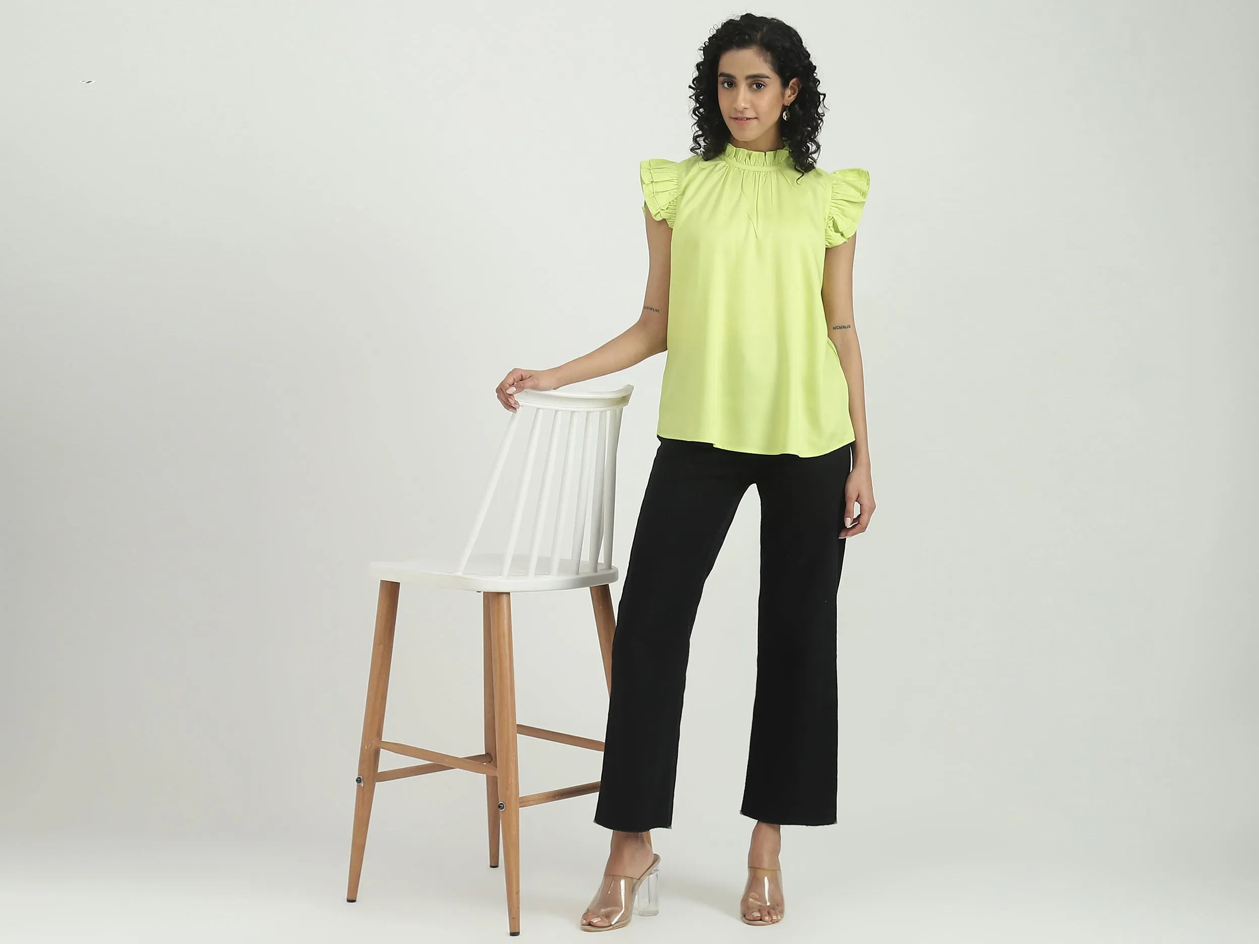 Viscose Solid Round Neck Women Tops