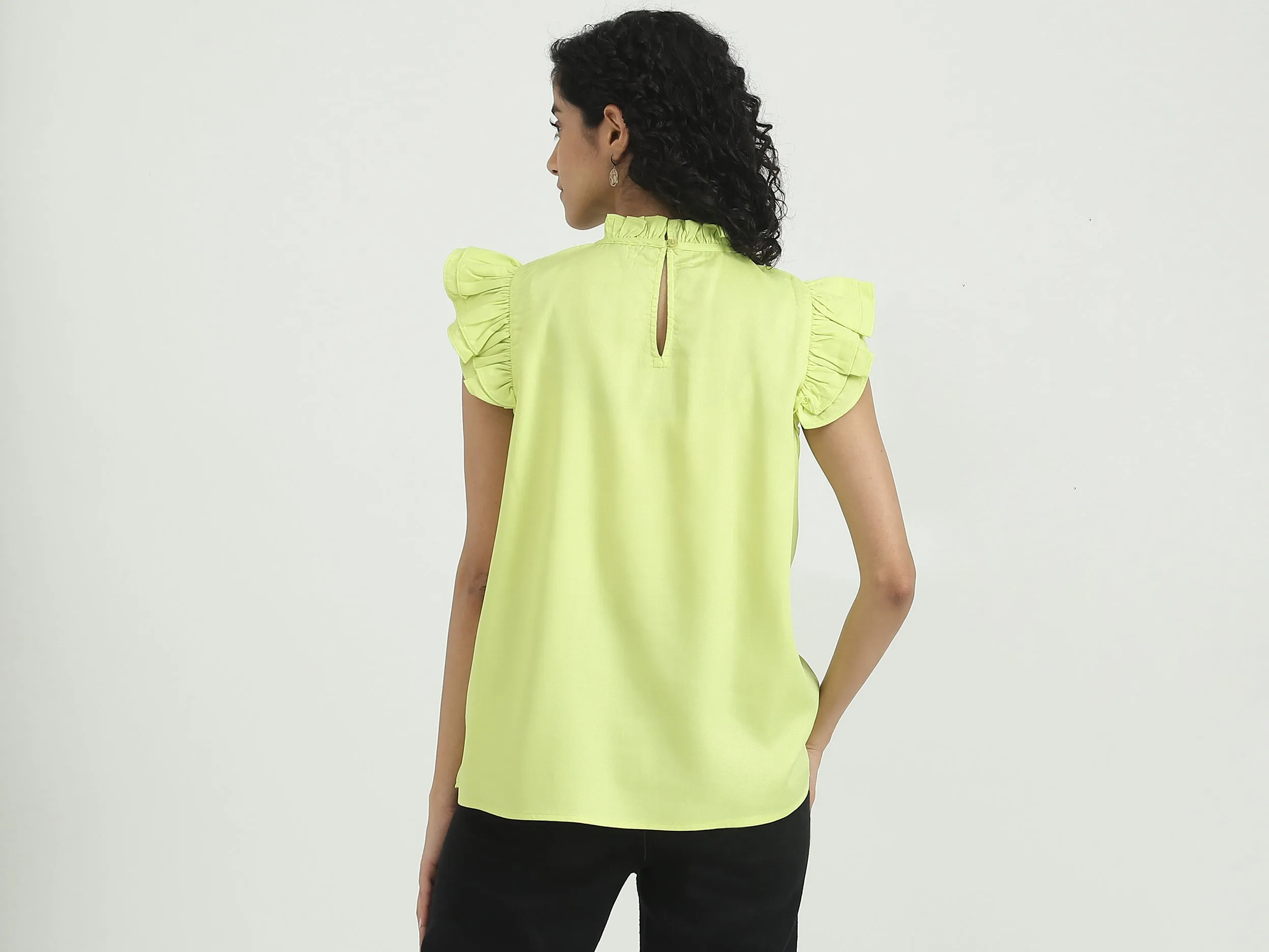 Viscose Solid Round Neck Women Tops