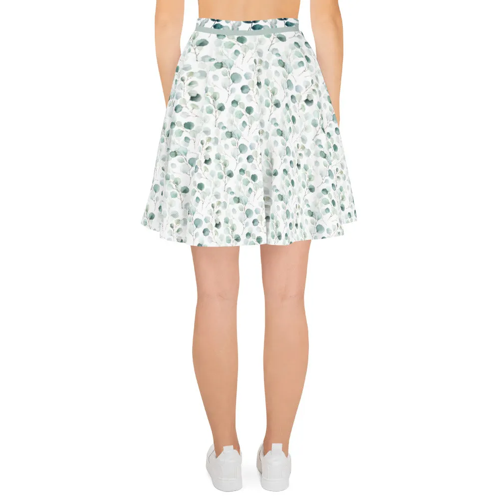 Watercolor Leaves - Skater Skirt