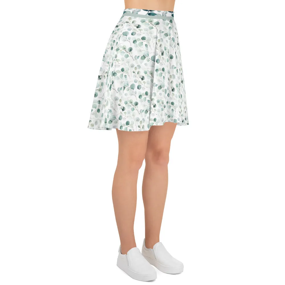 Watercolor Leaves - Skater Skirt