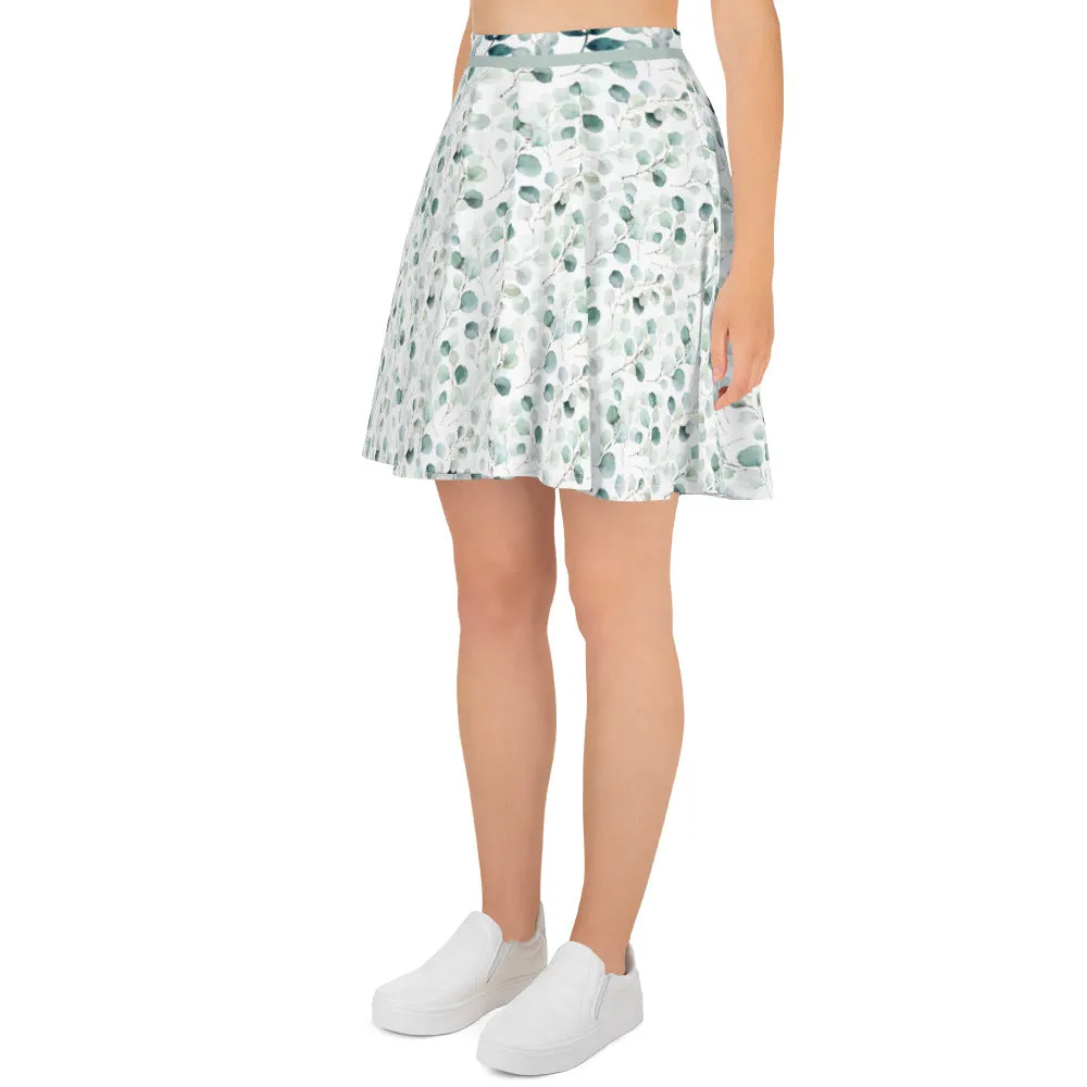 Watercolor Leaves - Skater Skirt