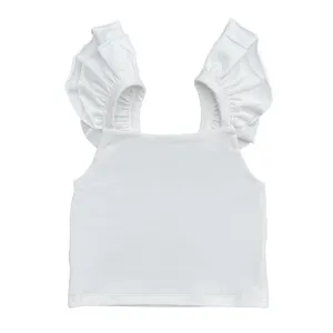 WHITE RUFFLE TOP