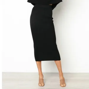 Women Skirt 2024 Trend New Woolen Split High Waist Dress Plus Size Y2k Long Pencil Skirt On Offer Elegant Youth Girl Black Skirt