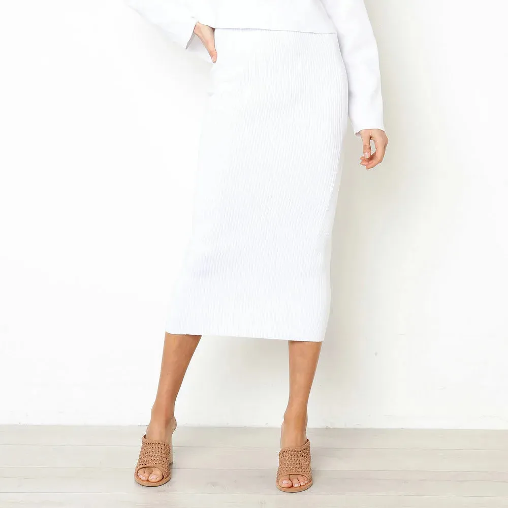 Women Skirt 2024 Trend New Woolen Split High Waist Dress Plus Size Y2k Long Pencil Skirt On Offer Elegant Youth Girl Black Skirt