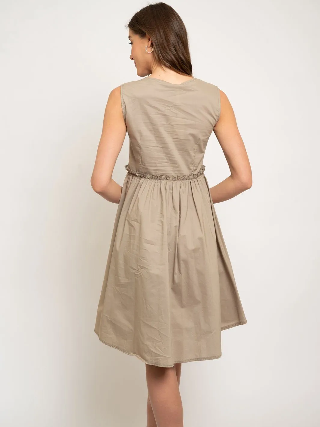 WOMEN'S BUTTON DOWN SHORT RUFFLE DRESS