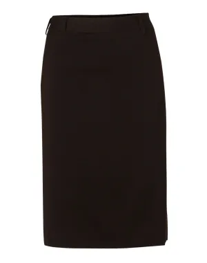 Women's Mid Length Lined Pencil Skirt In Poly/Viscose Stretch