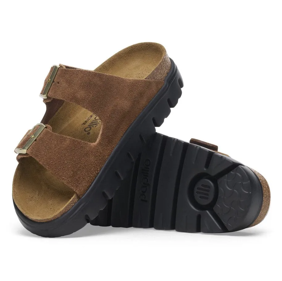 Women's Papillio Arizona Chunky Suede Leather 1028389 Color: Dark Tea/ Black