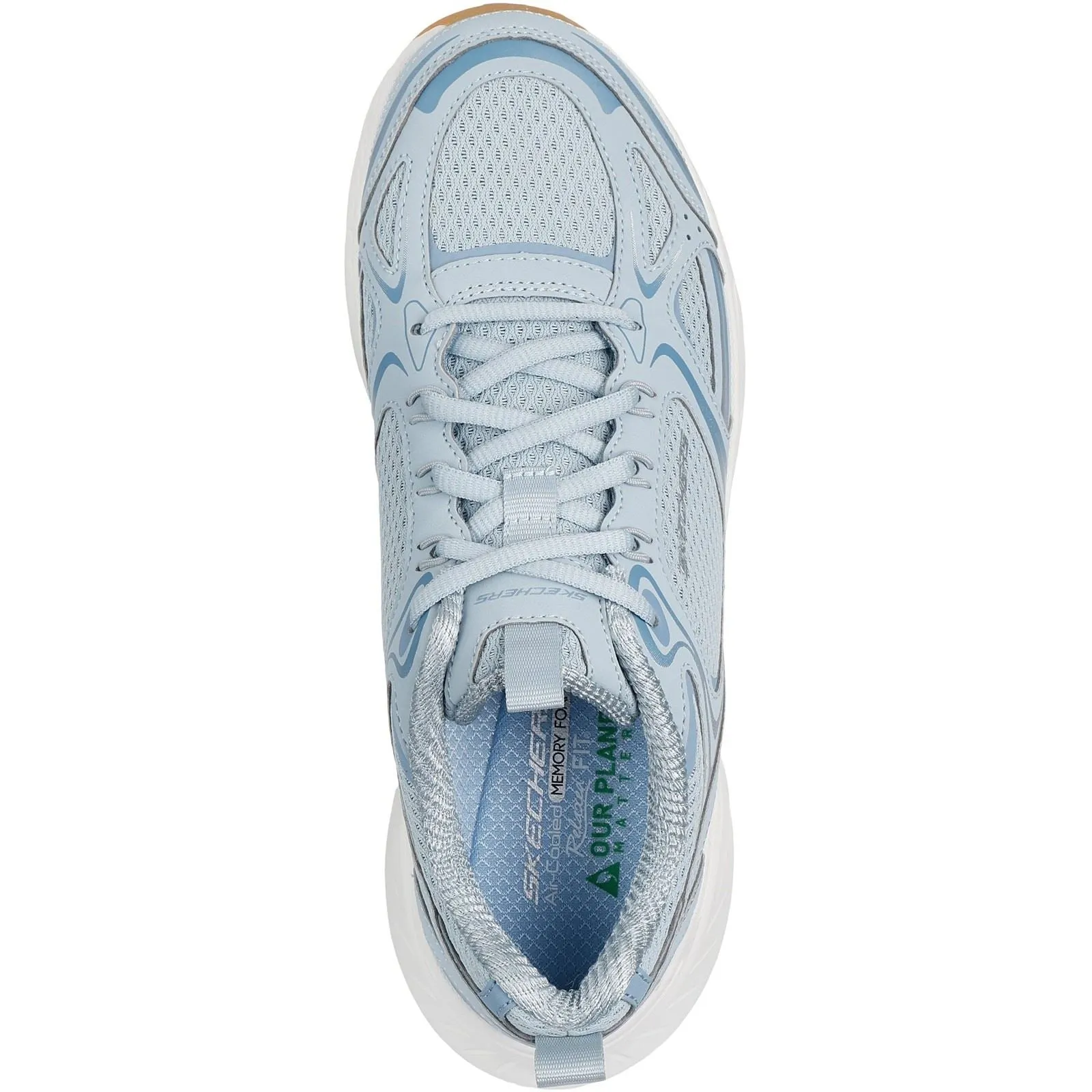 Women's Relaxed Fit Skechers 150475 Edgeride Silver Eclipse Sneakers