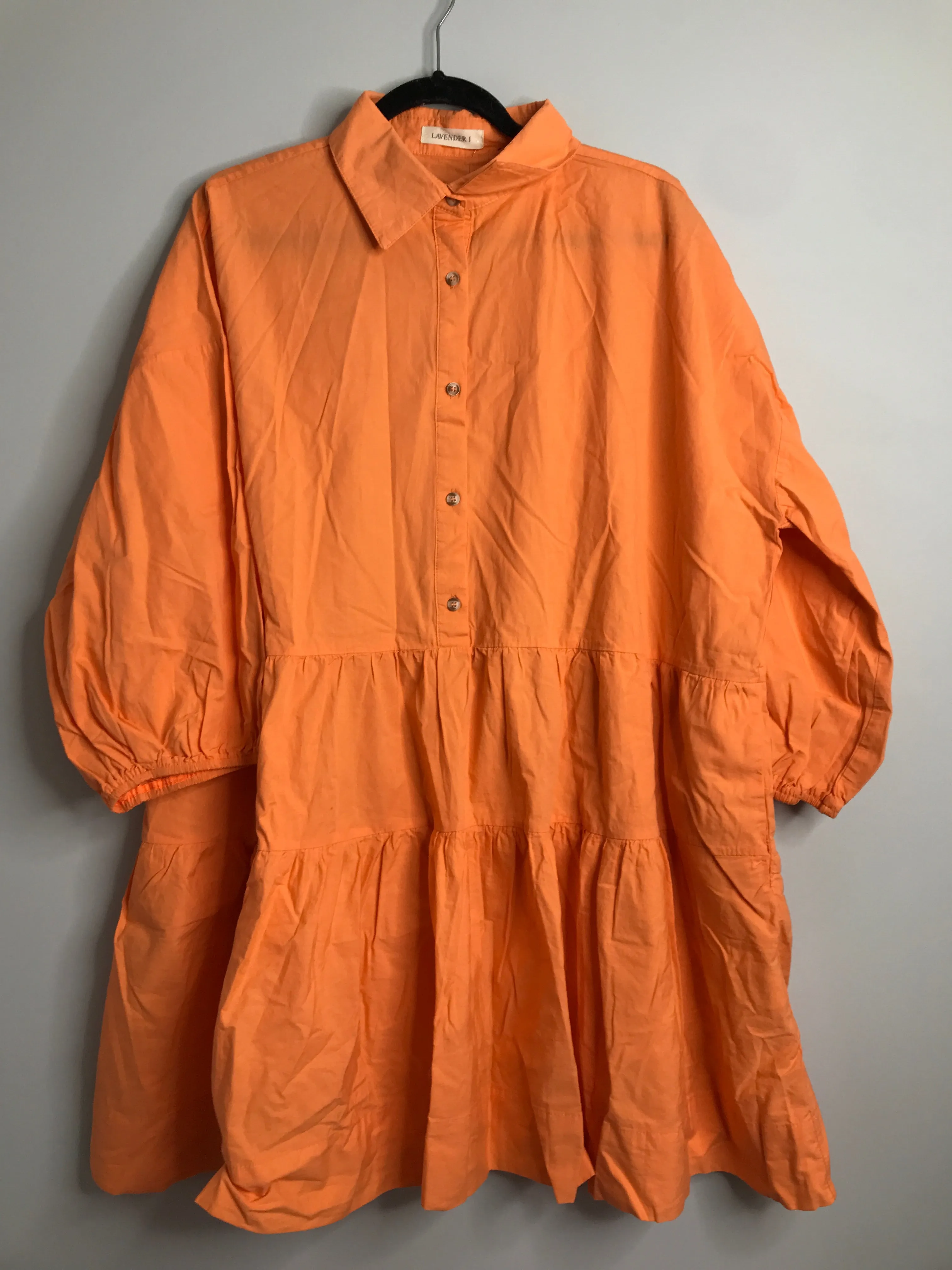 Womens Size Lg Misses Orange Lavender Dress